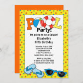 SommerPOOL Party Geburtstagseinladung Einladung (Vorne/Hinten)