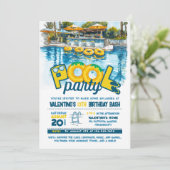 Sommerpool Party Geburtstagseinladung Einladung (Stehend Vorderseite)