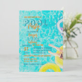Sommerpool Party Geburtstagsfeier Einladung (Stehend Vorderseite)