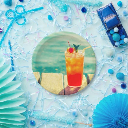Sommerpool Party Spaß beim Sonnencocktail Pappteller (Party)