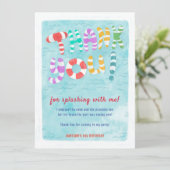 Sommerpool Splish Geburtstag Danke Karte (Stehend Vorderseite)