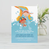 Sommerpool / Wasserpark Geburtstagsparty Einladung (Stehend Vorderseite)