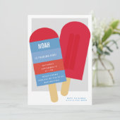 SOMMERPOPSICLE KINDERGEBURTSTAG PARTY EINLADUNG (Stehend Vorderseite)