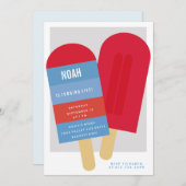 SOMMERPOPSICLE KINDERGEBURTSTAG PARTY EINLADUNG (Vorne/Hinten)