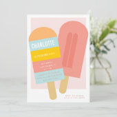 SOMMERPOPSICLE KINDERGEBURTSTAG PARTY EINLADUNG (Stehend Vorderseite)