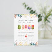 Sommerpopsilleis Geburtstagseinladung Postkarte (Stehend Vorderseite)