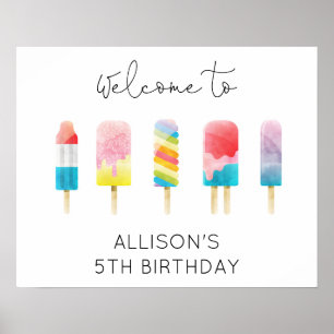 Sommerpopsilleis Geburtstagswillkommenzeichen Poster