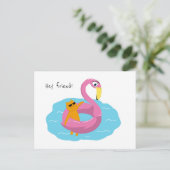 Sommerpostkarte mit Katze Postkarte (Stehend Vorderseite)