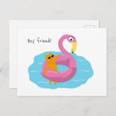 Sommerpostkarte mit Katze Postkarte (Vorne/Hinten)