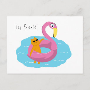 Sommerpostkarte mit Katze Postkarte