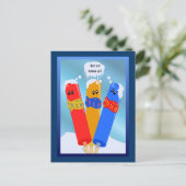 Sommerpostkarte von Frozen Popcicles Postkarte (Stehend Vorderseite)