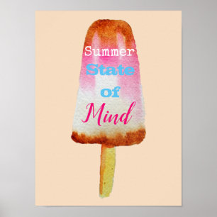 Sommerquotenpopsikel sorbet niedliche Nahrungskuns Poster