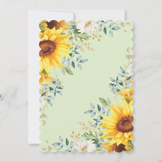 SOMMERRADIANCE Sonnenblumengarten Hochzeit Einladung (Rückseite)