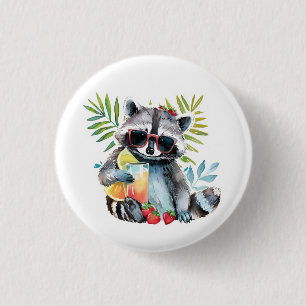 Sommerrakoon in Sonnenbrille Beach Chillout Button