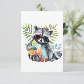 Sommerrakoon in Sonnenbrille Beach Chillout Dankeskarte (Stehend Vorderseite)