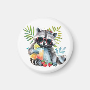 Sommerrakoon in Sonnenbrille Beach Chillout Magnet