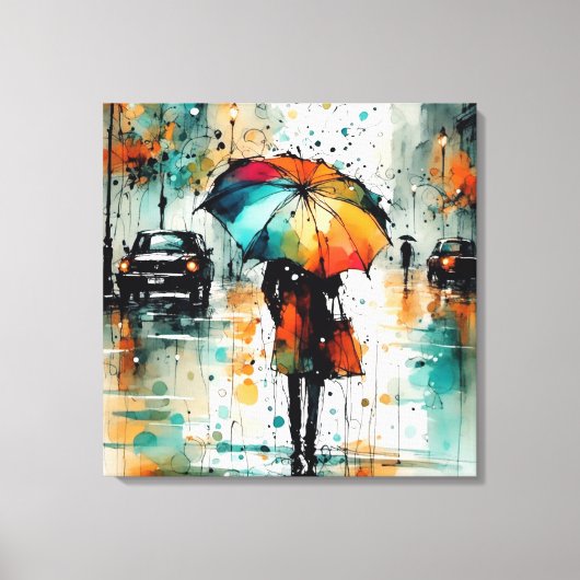 Sommerregen in der Stadt 2 Leinwanddruck (Vorderseite)