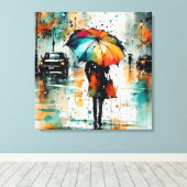 Sommerregen in der Stadt 2 Leinwanddruck (Insitu (Holzboden))