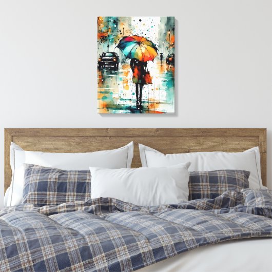 Sommerregen in der Stadt 2 Leinwanddruck (Insitu (Schlafzimmer))