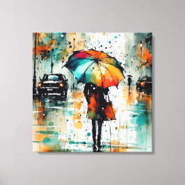 Sommerregen in der Stadt 2 Leinwanddruck