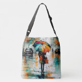 Sommerregen in der Stadt 2 Tragetaschen Mit Langen Trägern (Rückseite)