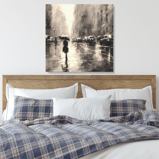 Sommerregen in der Stadt Leinwanddruck (Insitu (Schlafzimmer))