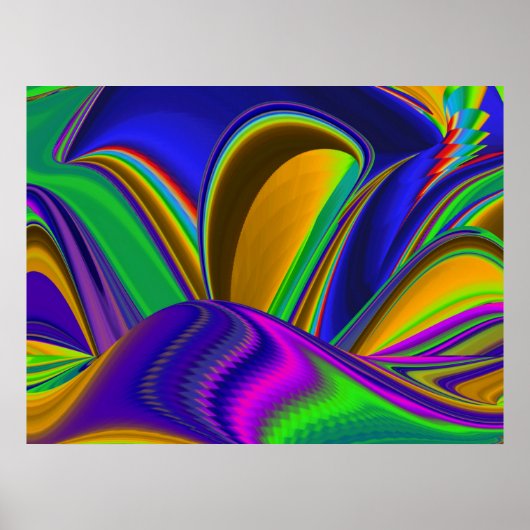 Sommerregenbogen, Abstrakte 3D-Regenbogenkunst Poster (Vorne)