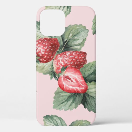 Sommerreife Erdbeeren: Aquarellfarben Rosa Case-Mate iPhone Hülle (Rückseite)