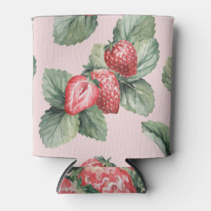 Sommerreife Erdbeeren: Aquarellfarben Rosa Dosenkühler
