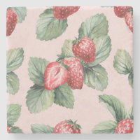 Sommerreife Erdbeeren: Aquarellfarben Rosa