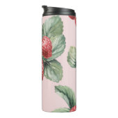 Sommerreife Erdbeeren: Aquarellfarben Rosa Thermosbecher (Nach rechts gedreht)