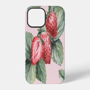 Sommerreife Erdbeeren: Wasserfarbe Rosa iPhone 12 Hülle