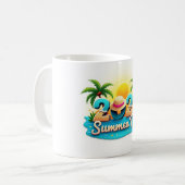 Sommerreise 2025 ☀️ Strandmuster-Tasse Kaffeetasse (Vorderseite Links)
