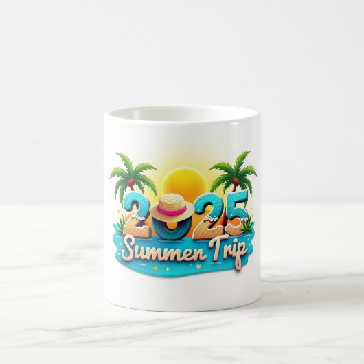Sommerreise 2025 ☀️ Strandmuster-Tasse Kaffeetasse (Mittel)