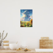 Sommerreise Sonnenblumen und der Sky Express Poster (Küche)