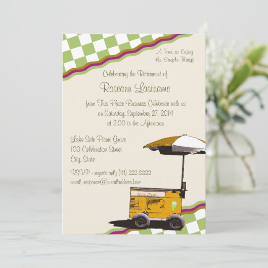 Sommerrente für Erinnerungen Einladung (Stehend Vorderseite)