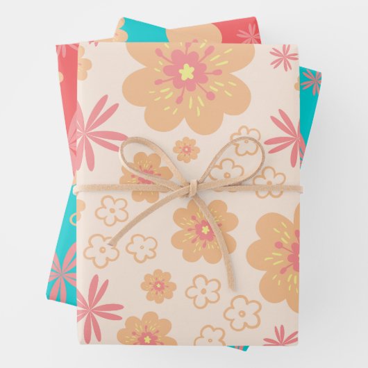 Sommerretro-Muster Geschenkpapier Set (Beispiel)