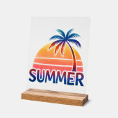 Sommerretro-Sonnenuntergang Acrylschild (Winkel)