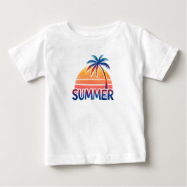 Sommerretro-Sonnenuntergang Baby T-shirt