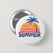 Sommerretro-Sonnenuntergang Button (Vorne & Hinten)