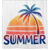 Sommerretro-Sonnenuntergang Duschvorhang (Vorderseite)