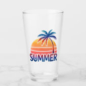 Sommerretro-Sonnenuntergang Glas (Vorderseite)