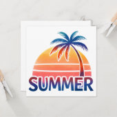 Sommerretro-Sonnenuntergang Karte (Vorderseite/Rückseite Beispiel)