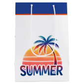 Sommerretro-Sonnenuntergang Mittlere Geschenktüte (Rückseite)