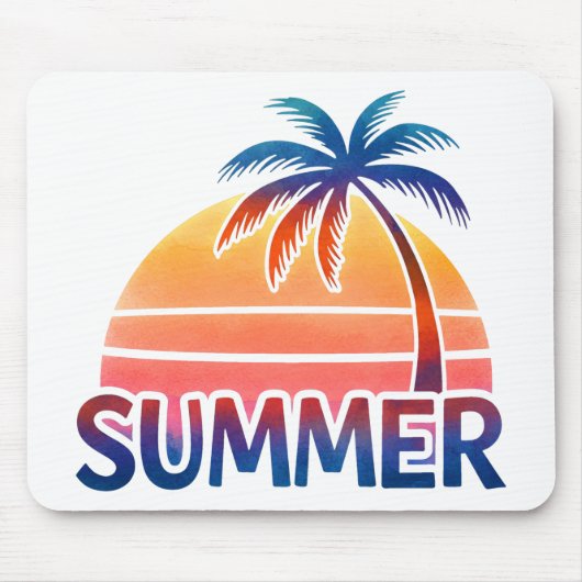 Sommerretro-Sonnenuntergang Mousepad (Vorne)