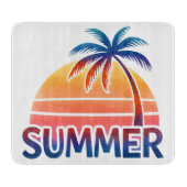 Sommerretro-Sonnenuntergang Schneidebrett (Vorderseite)