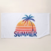 Sommerretro-Sonnenuntergang Strandtuch (Vorderseite)