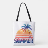 Sommerretro-Sonnenuntergang Tasche (Rückseite)