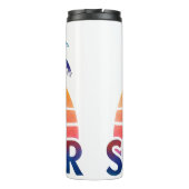 Sommerretro-Sonnenuntergang Thermosbecher (Rückseite)