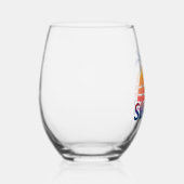 Sommerretro-Sonnenuntergang Weinglas Ohne Stiel (Rechts)